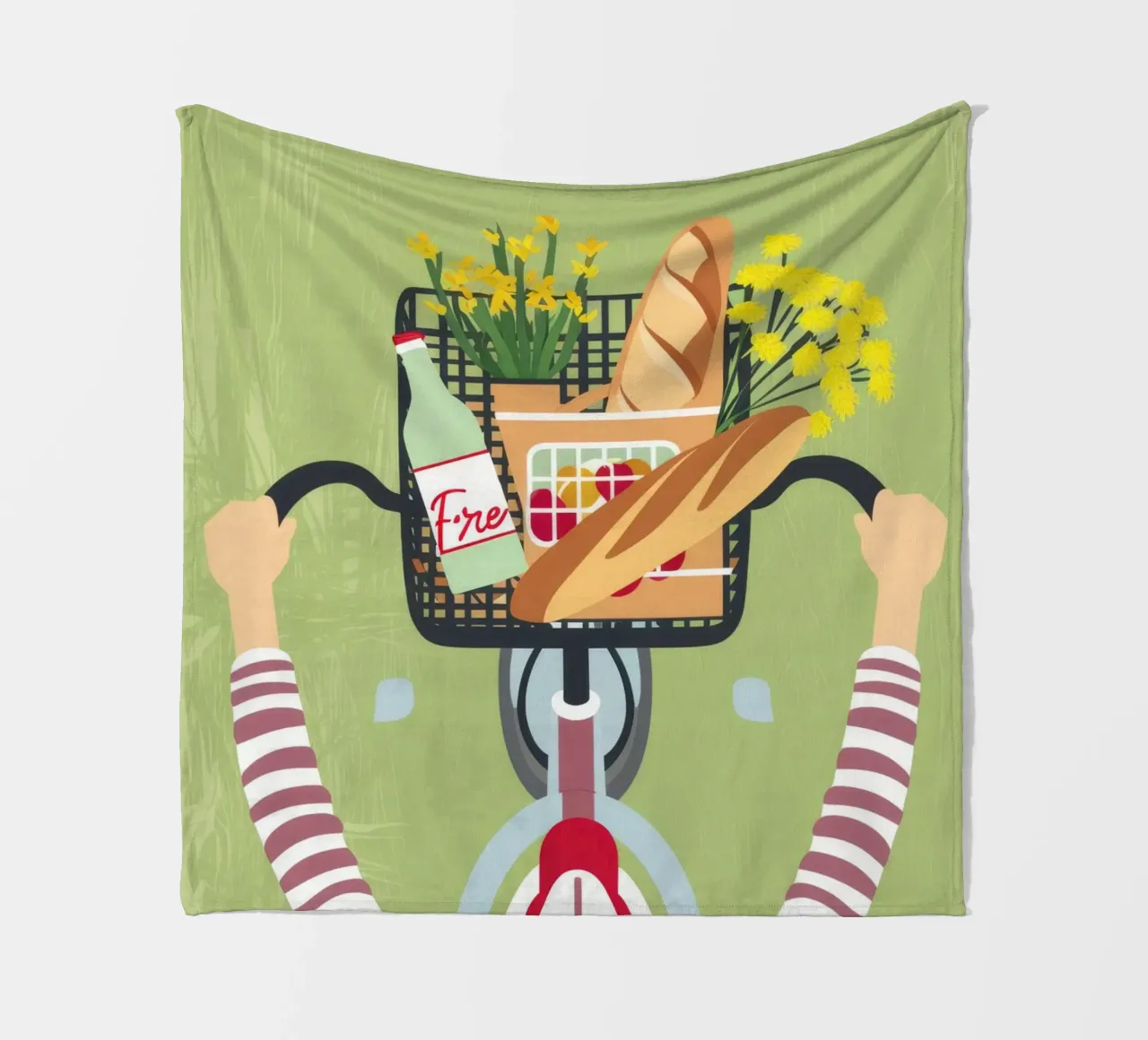 Baguette Bicycle Joy Fleecedecke von Haven Fantasy