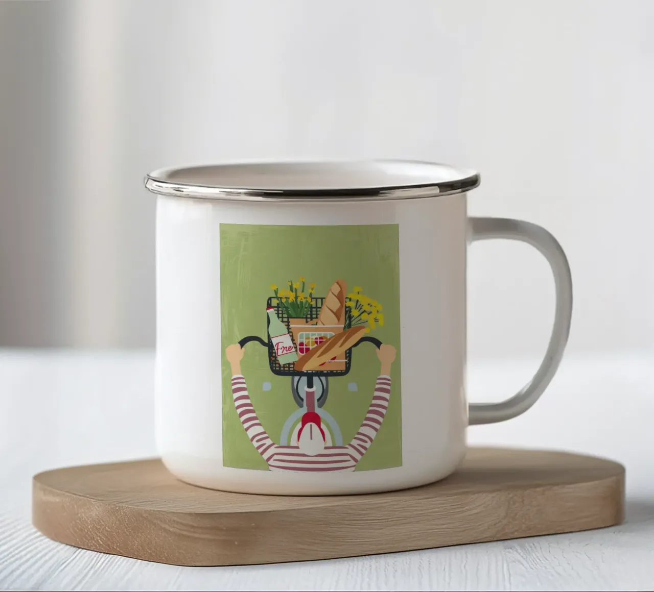 Bacchetta della gioia in bicicletta tazza in smalto da Haven Fantasy