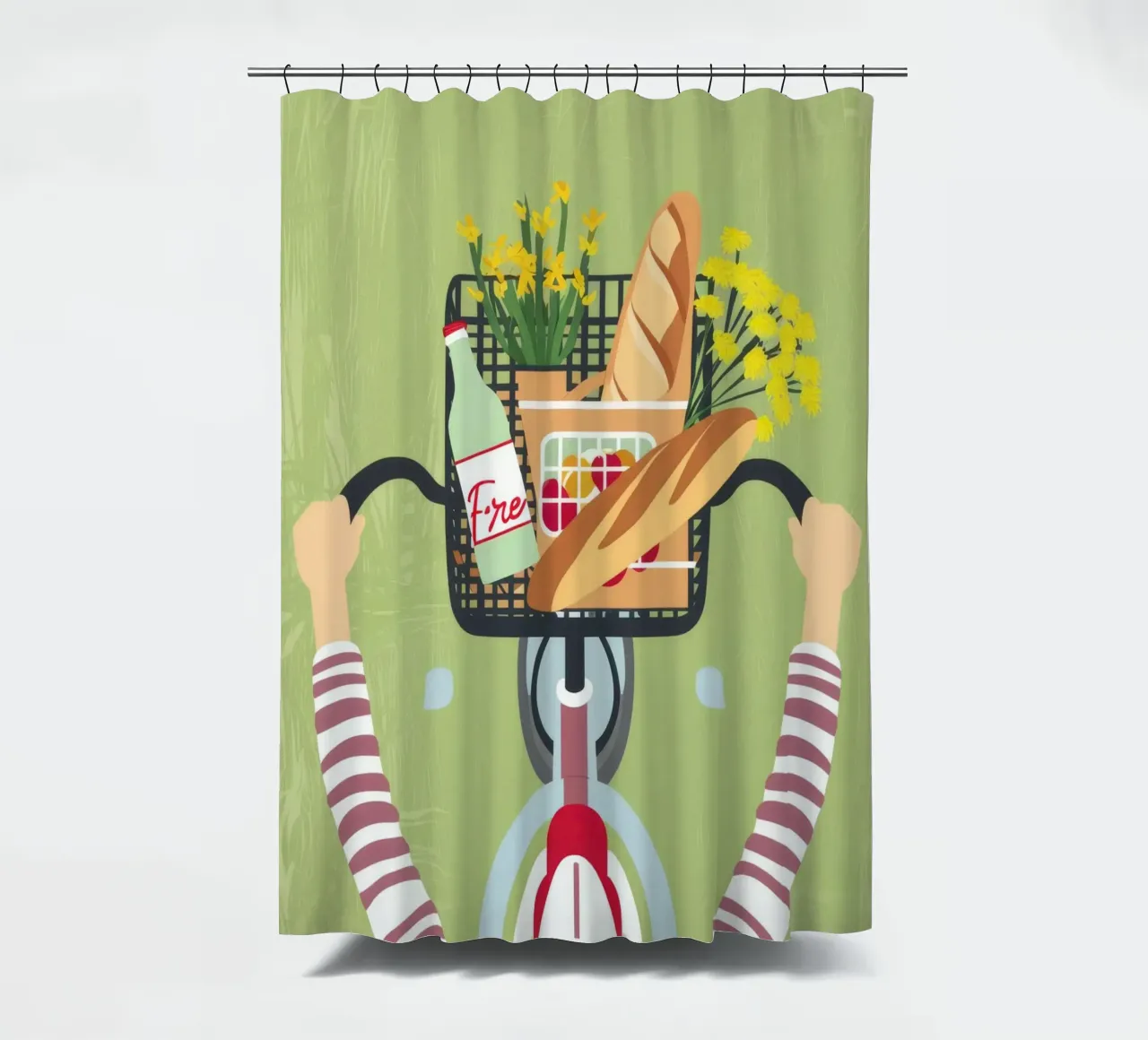 Baguette Bicycle Joy Duschvorhang von Haven Fantasy