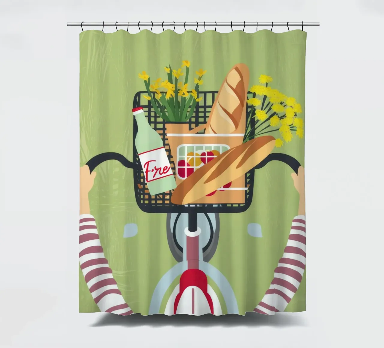 Baguette Bicycle Joy Duschvorhang von Haven Fantasy