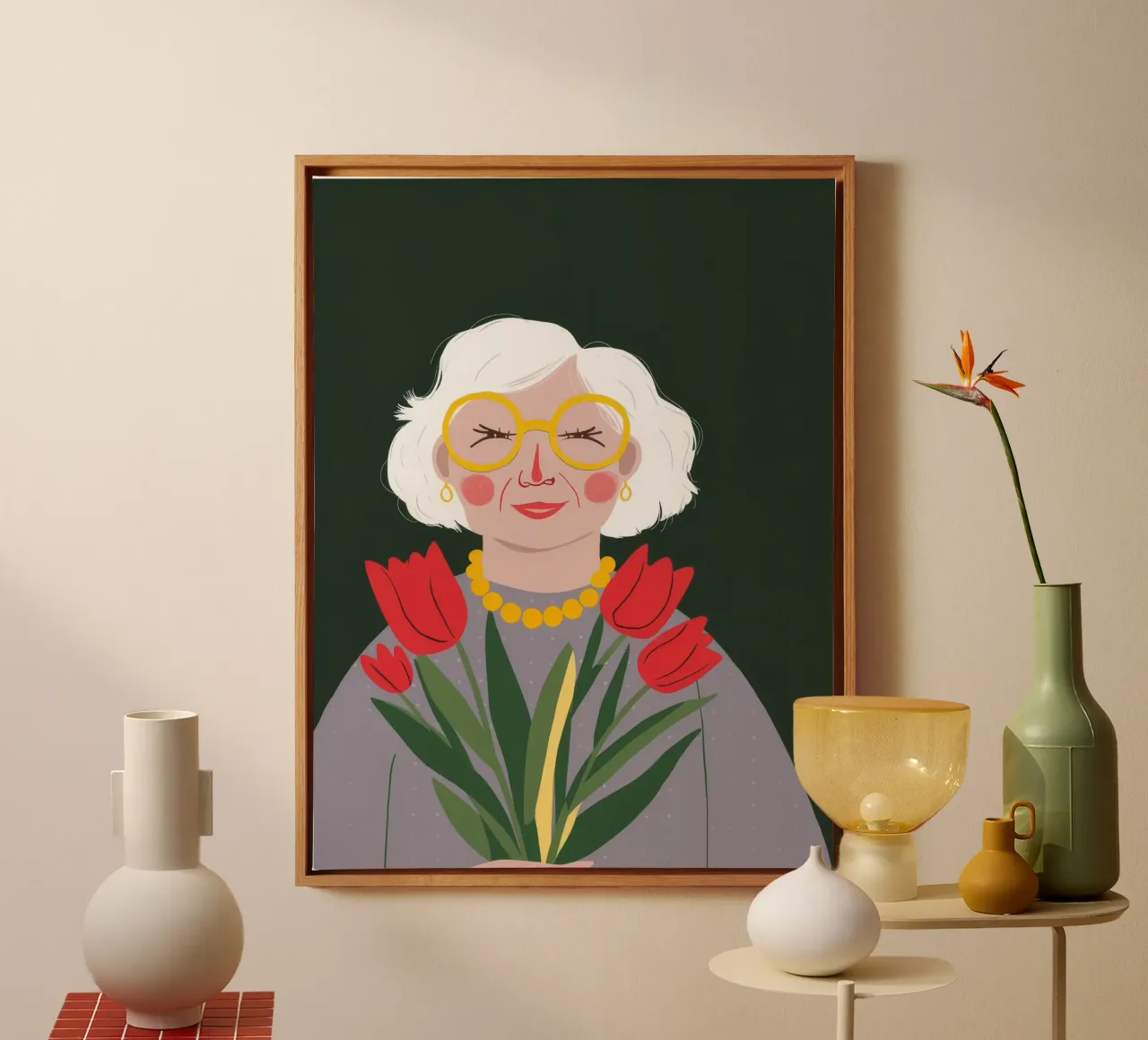 Eeuwige tulp Grace canvas met Baklijst van Haven Fantasy