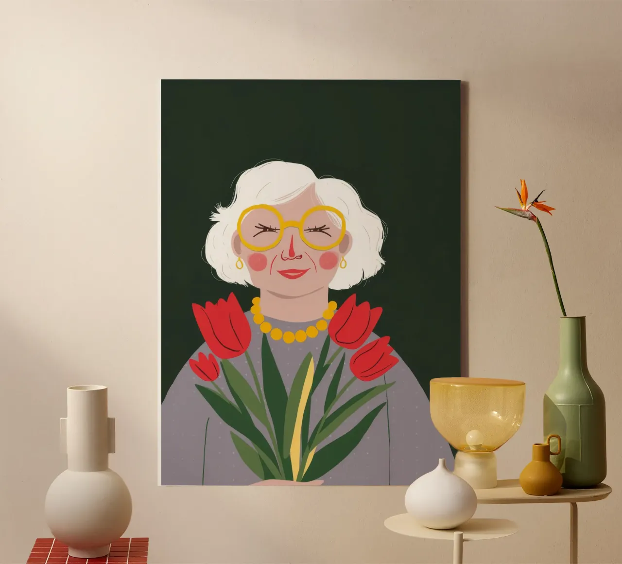 Eeuwige tulp Grace canvas met Baklijst van Haven Fantasy