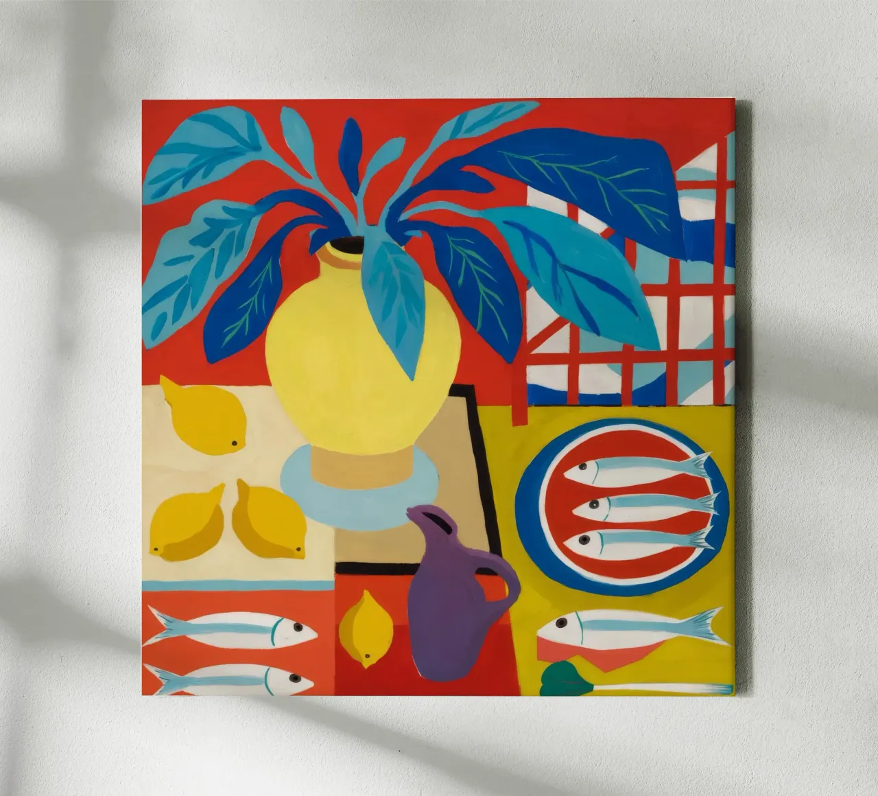 Lemon Fish Feast canvas with Floater frame by Dawn Light