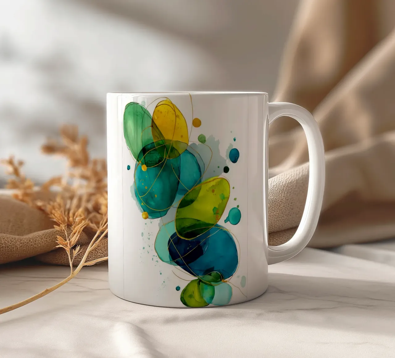 Abstraction no 4 ceramic mug by Justyna Jaszke JBJart