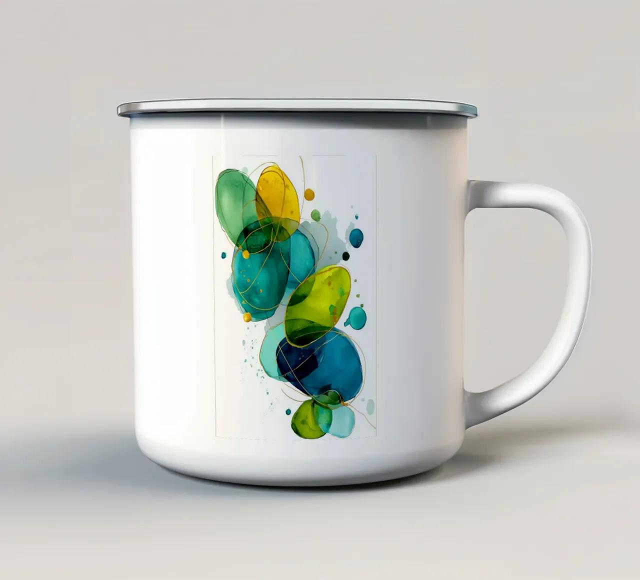 Abstraction no 4 enamel mug by Justyna Jaszke JBJart