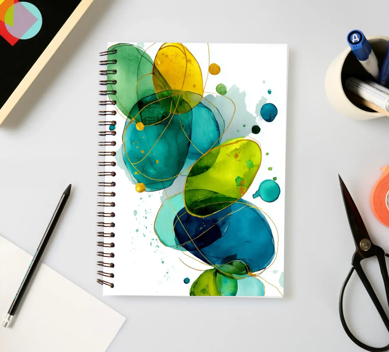 Abstraction no 4 spiral notebook by Justyna Jaszke JBJart