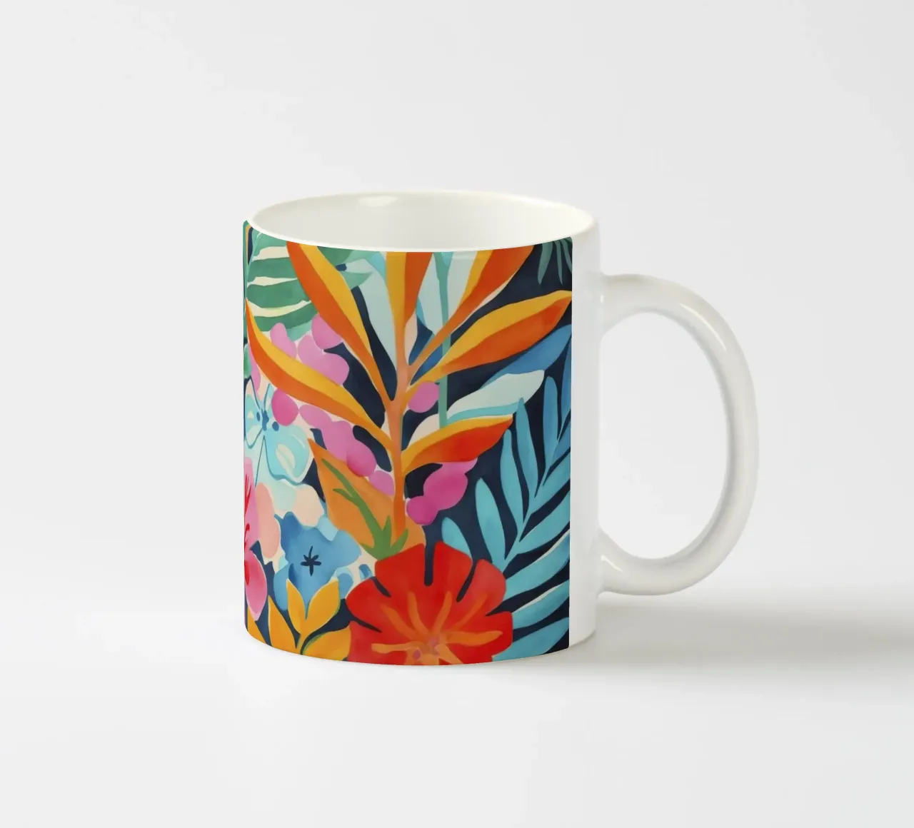 Fuga dal giardino esotico Arte ad acquerello tazza in ceramica da Andrea Haase Modern Home