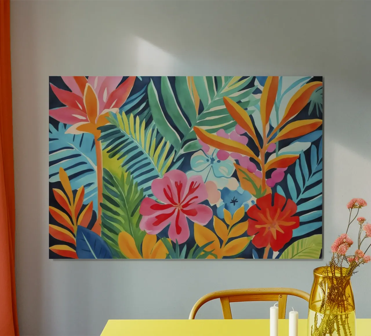 Fuga dal giardino esotico Arte ad acquerello poster con telaio in plastica da Andrea Haase Modern Home
