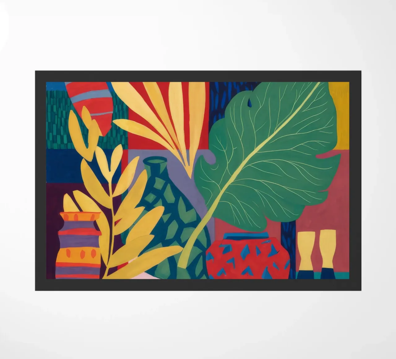 Crimson Jungle Echo doormat by Dawn Light