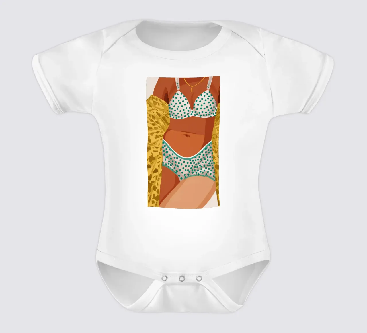 Bikini con stampa leopardo body neonato maniche corte da Haven Fantasy