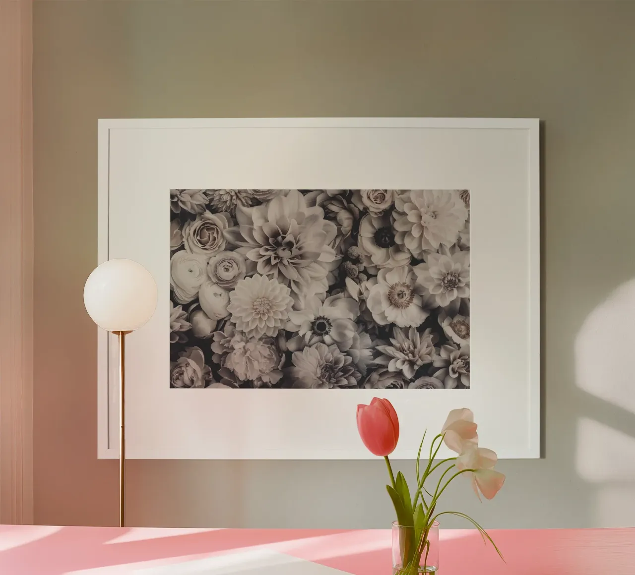 Bellezza senza tempo dei fiori d'avorio poster con telaio in plastica da Andrea Haase Floral Passion
