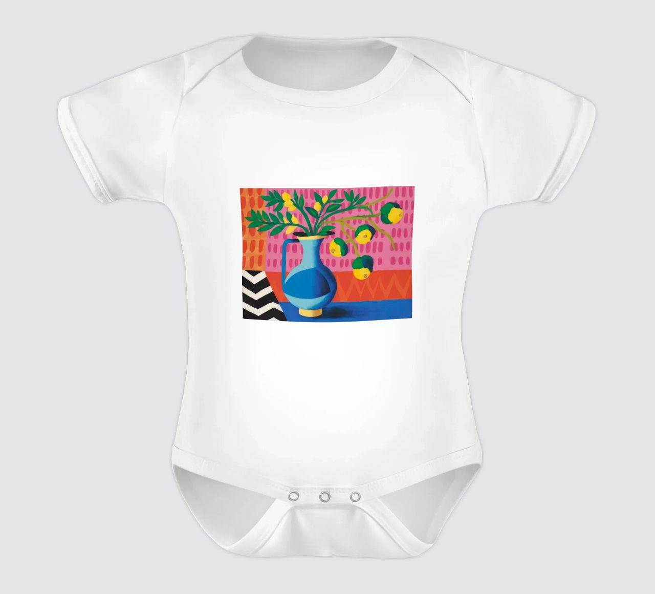 Zig Zag Bloom body neonato maniche corte da Dawn Light