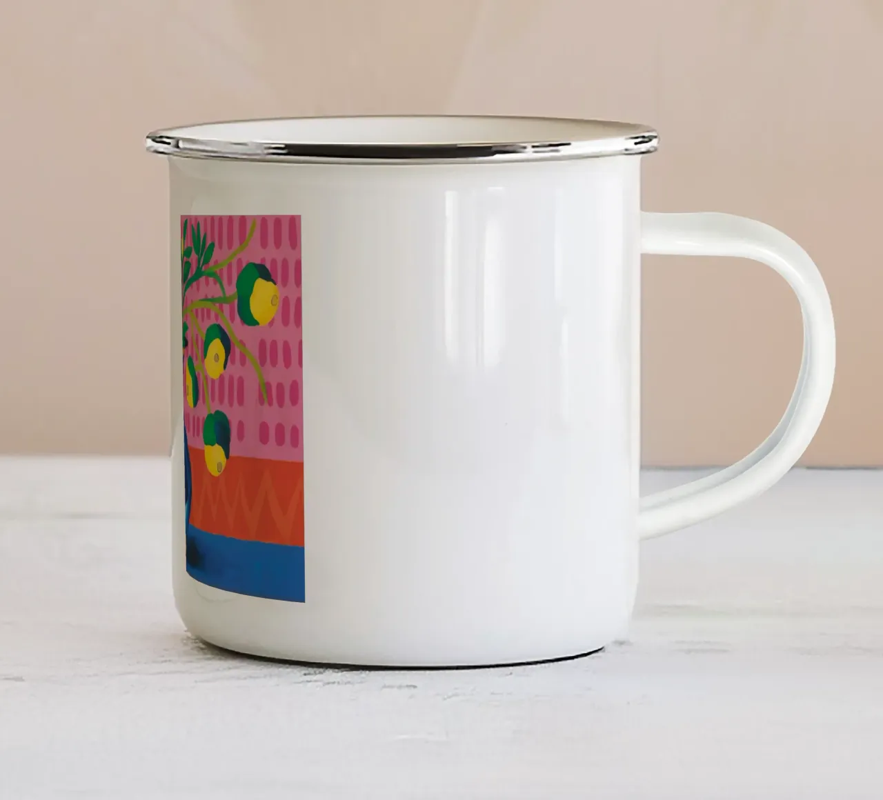 Zig Zag Bloom mug en émail de Dawn Light