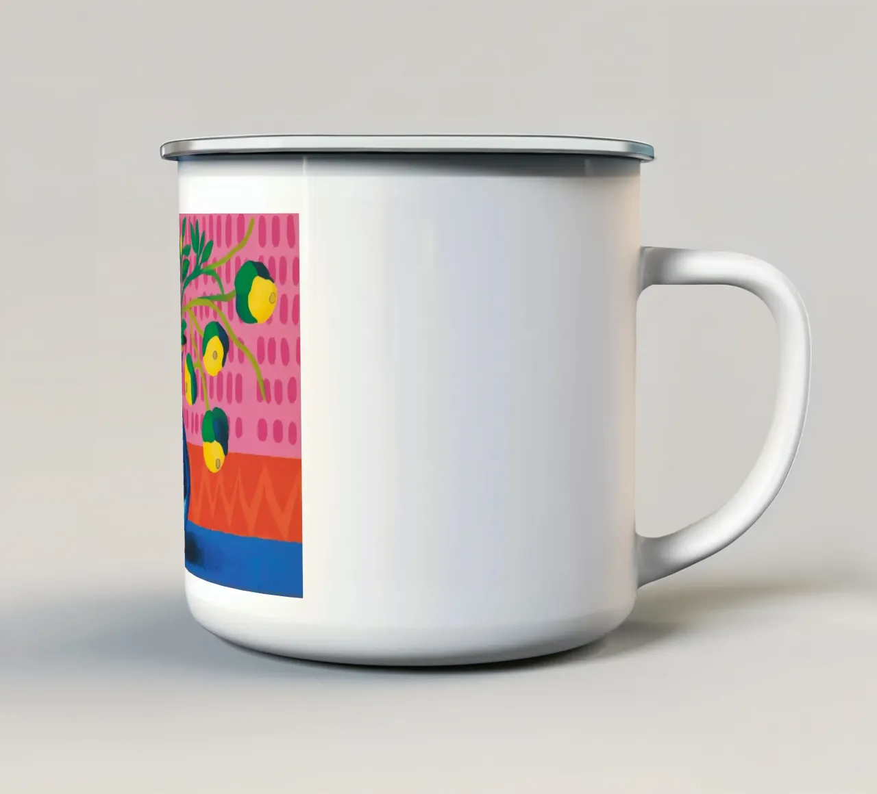 Zig Zag Bloom mug en émail de Dawn Light