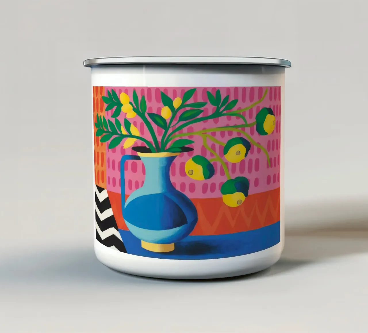 Zig Zag Bloom mug en émail de Dawn Light