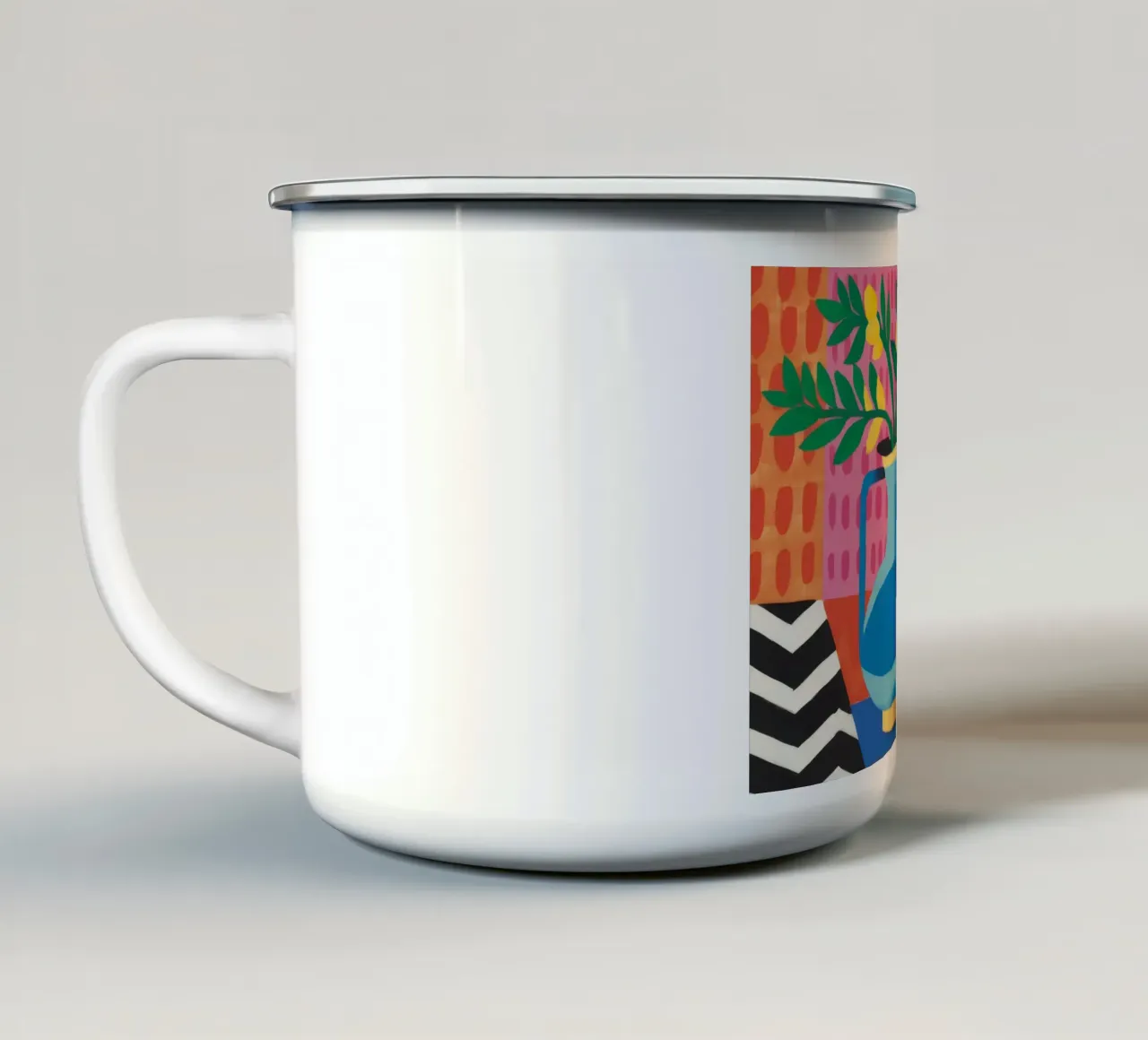 Zig Zag Bloom mug en émail de Dawn Light