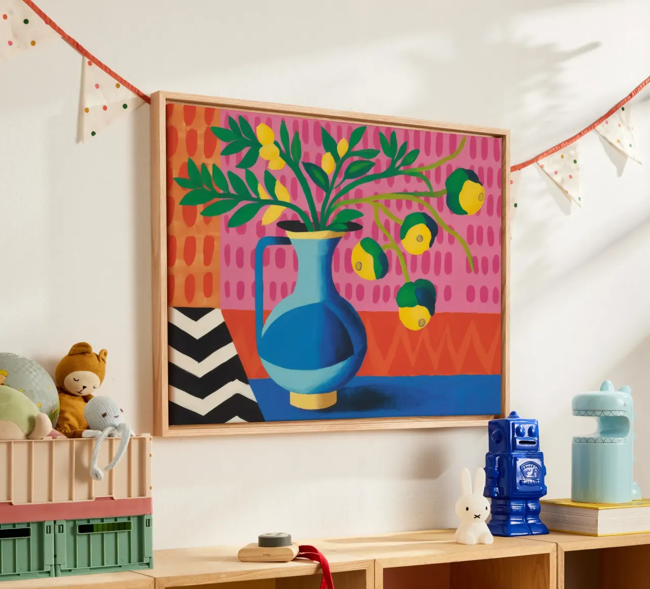 Zig Zag Bloom tela con Cornice a cassetta da Dawn Light