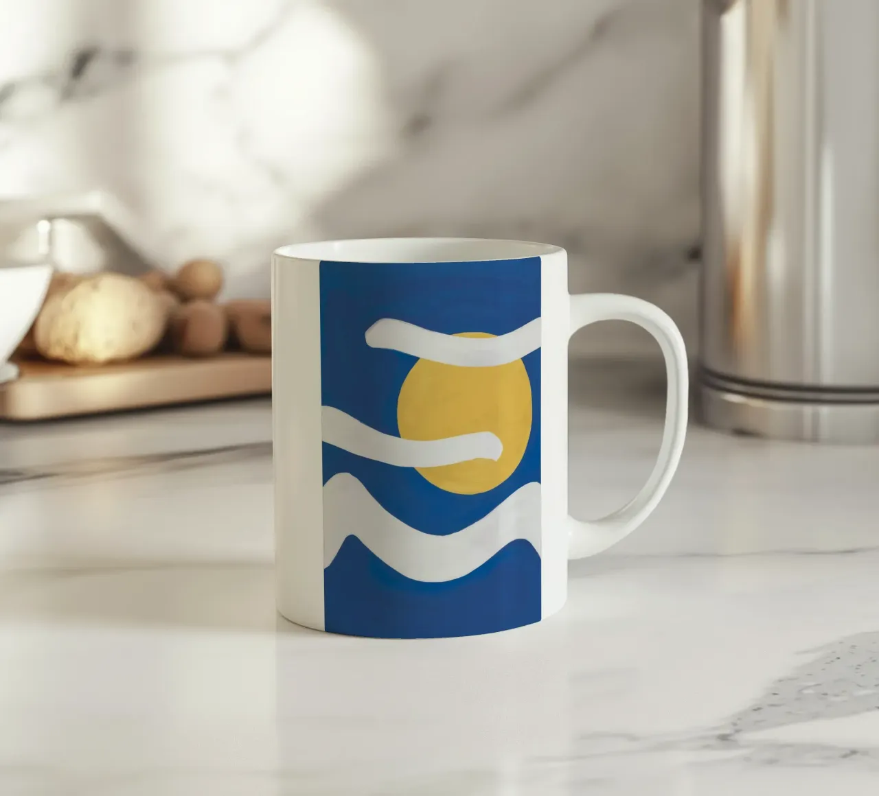 Onde di sogno azzurre tazza in ceramica da Dawn Light