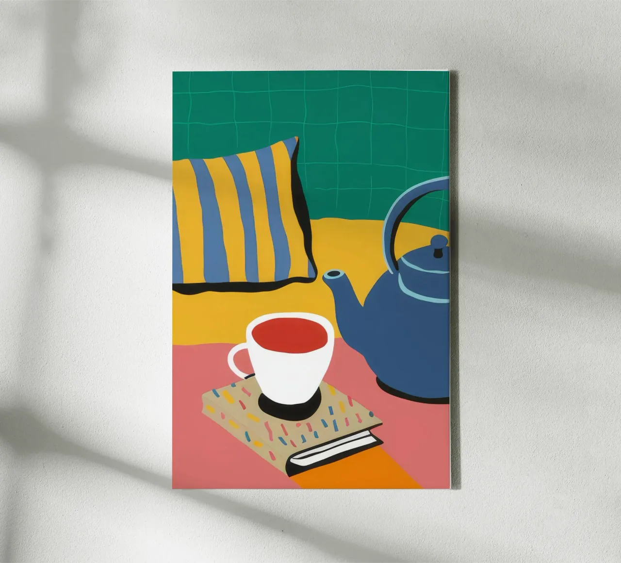 Cerulean Reading Break canvas with Floater frame by Dawn Light