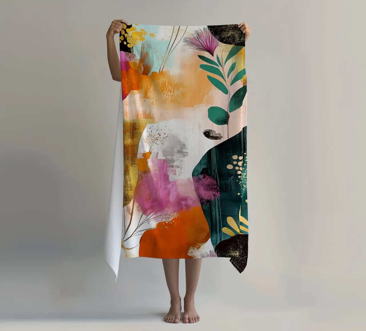 Abstraction no 9 beach towel by Justyna Jaszke JBJart