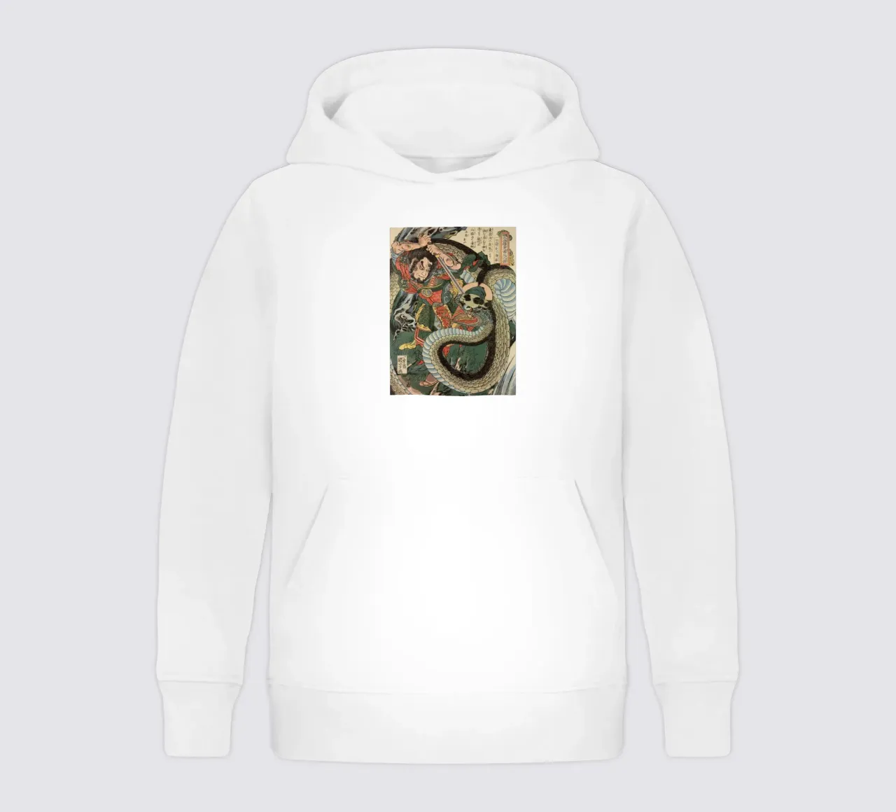 Samouraï combattant un python géant - Ukiyo-e japonais d'époque sweat à capuche enfant de Masterpieces Of Japanese Art