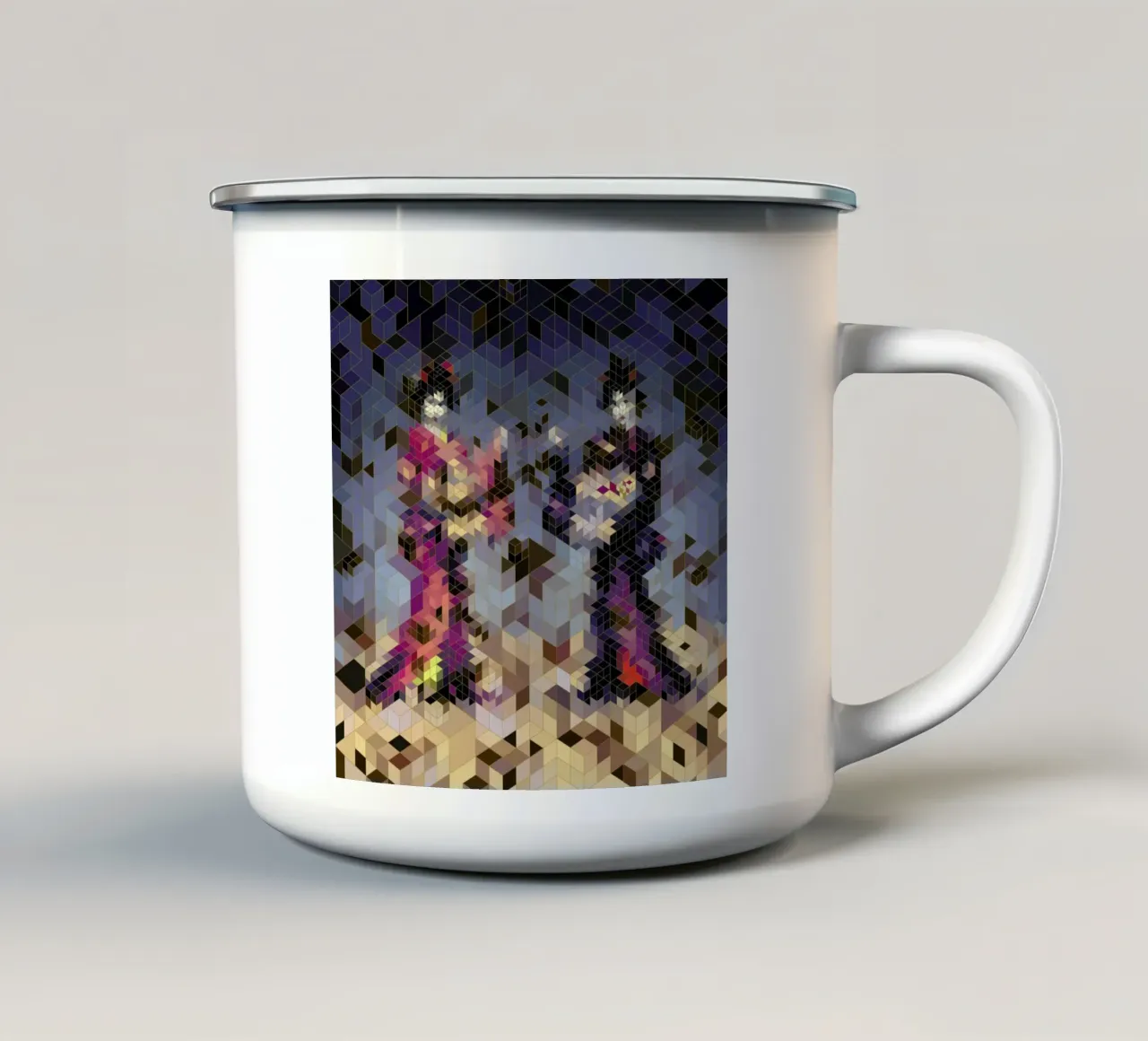 Two Geishas tazza in smalto da Angelo Cerantola