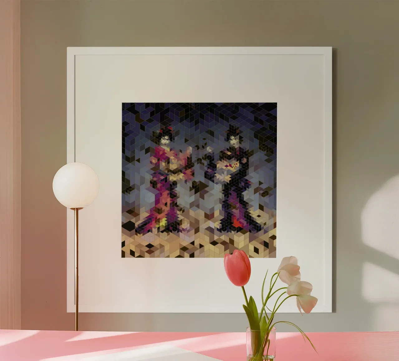 Two Geishas poster con telaio in plastica da Angelo Cerantola