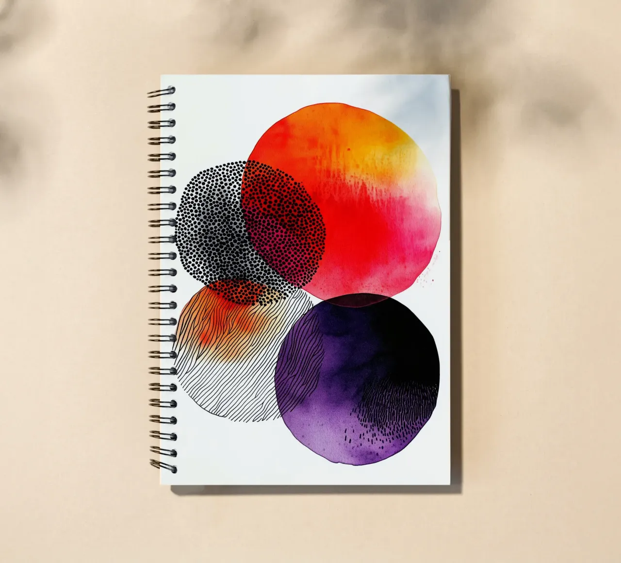 Abstraction no 12 spiral notebook by Justyna Jaszke JBJart