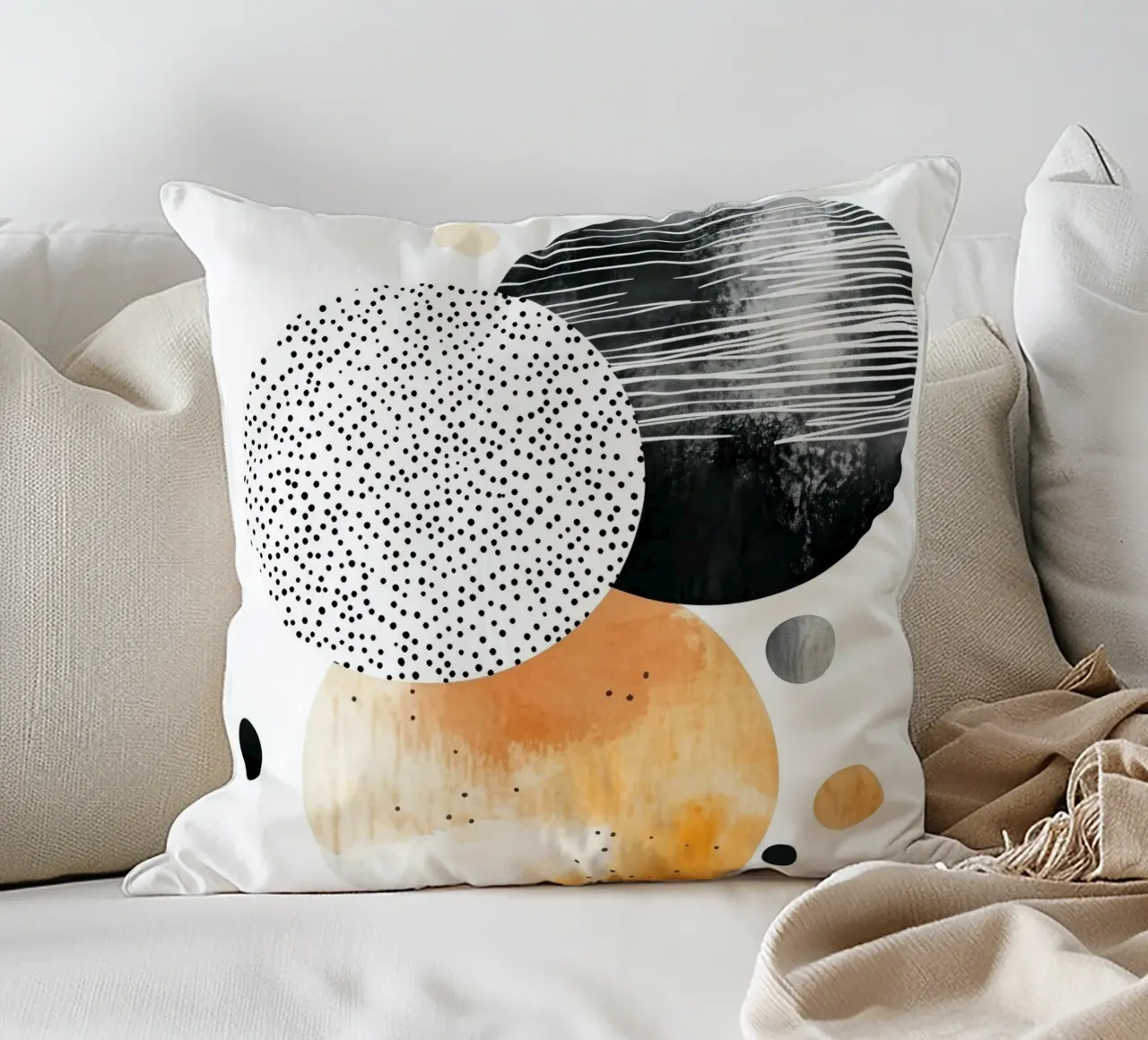 Abstraction no 14 decorative cushion by Justyna Jaszke JBJart