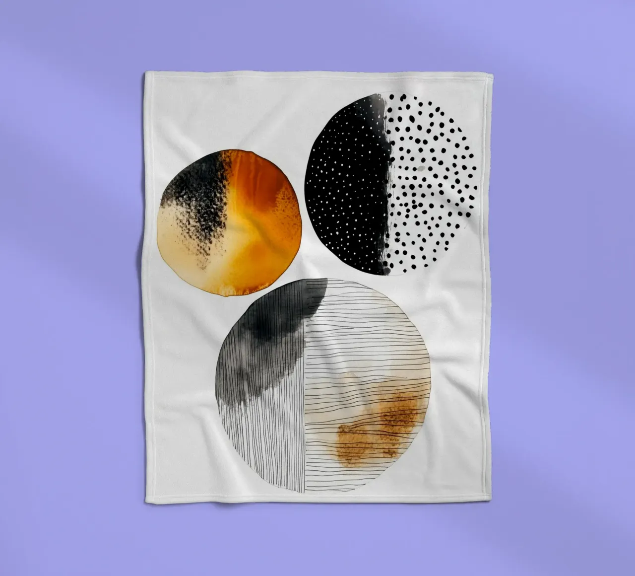 Abstraction no 15 fleece blanket by Justyna Jaszke JBJart