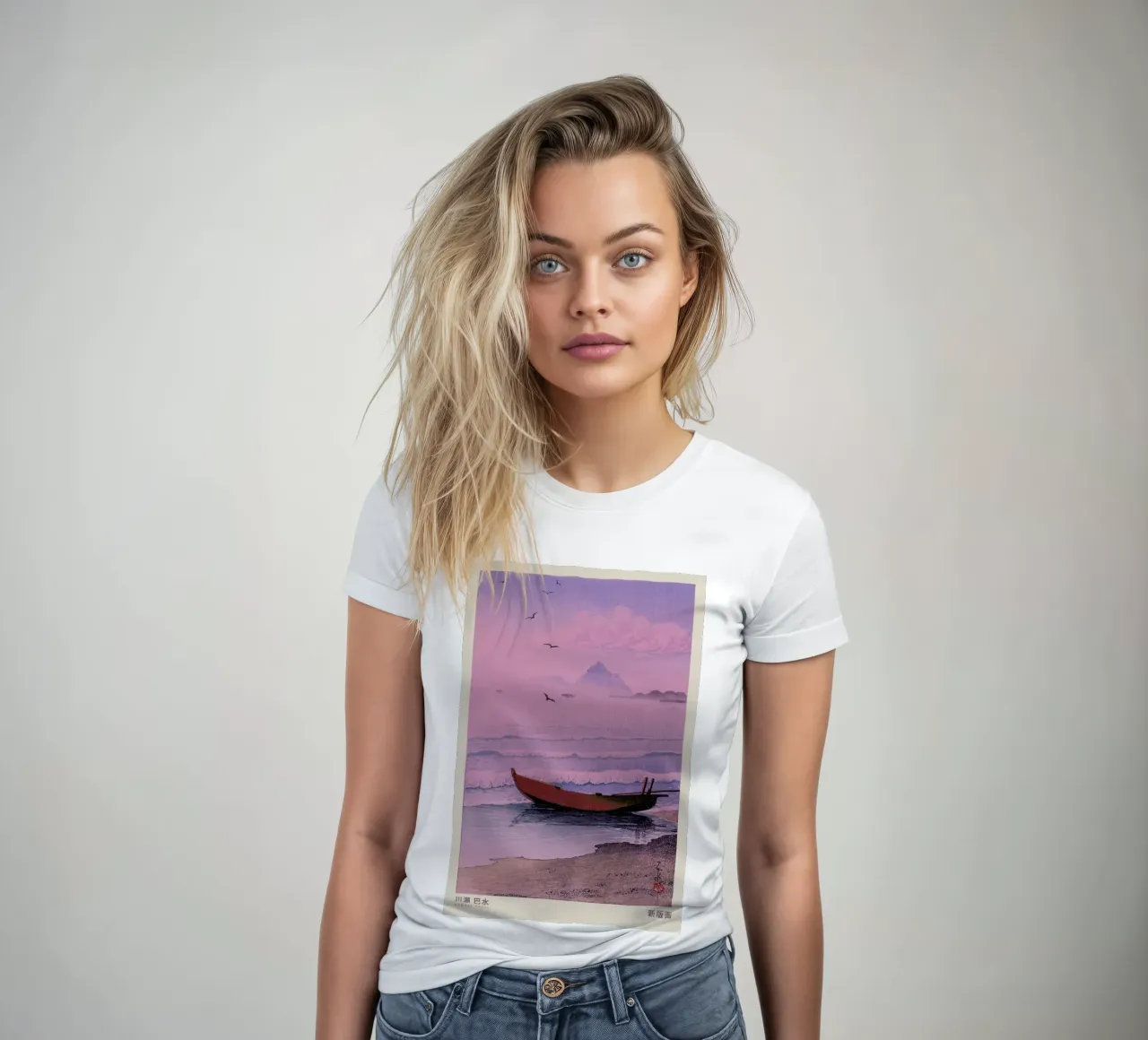 Hasui Kawase 3 women's fitted t-shirt by Vintage by JUNIQE