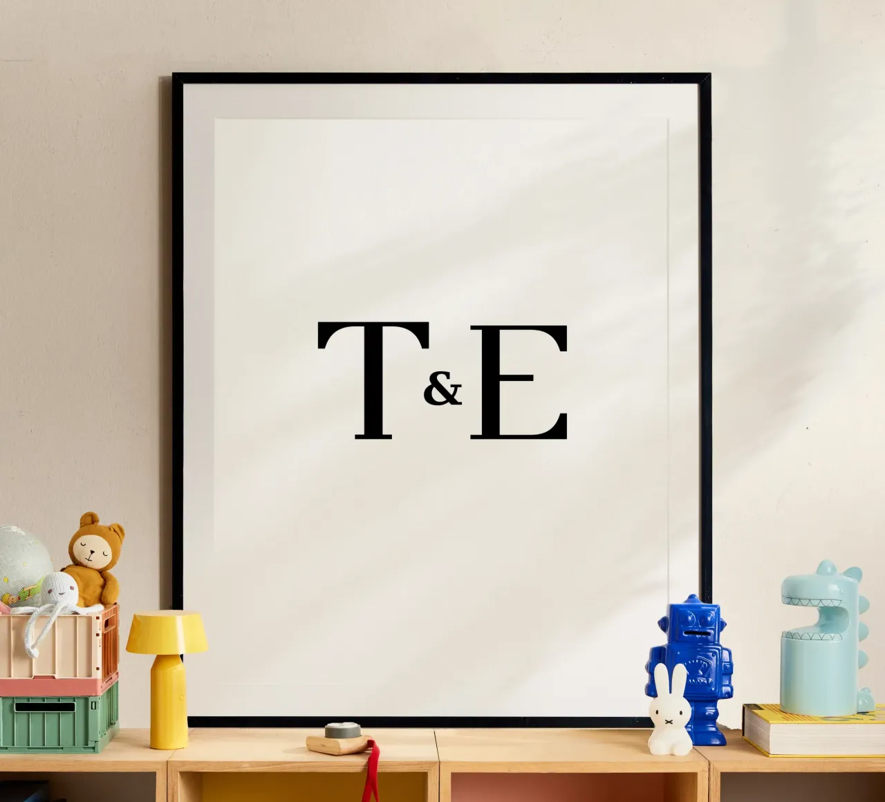 Lettera T & E design | Regalo moderno per le coppie carta hahnemühle da StrindesignStudio