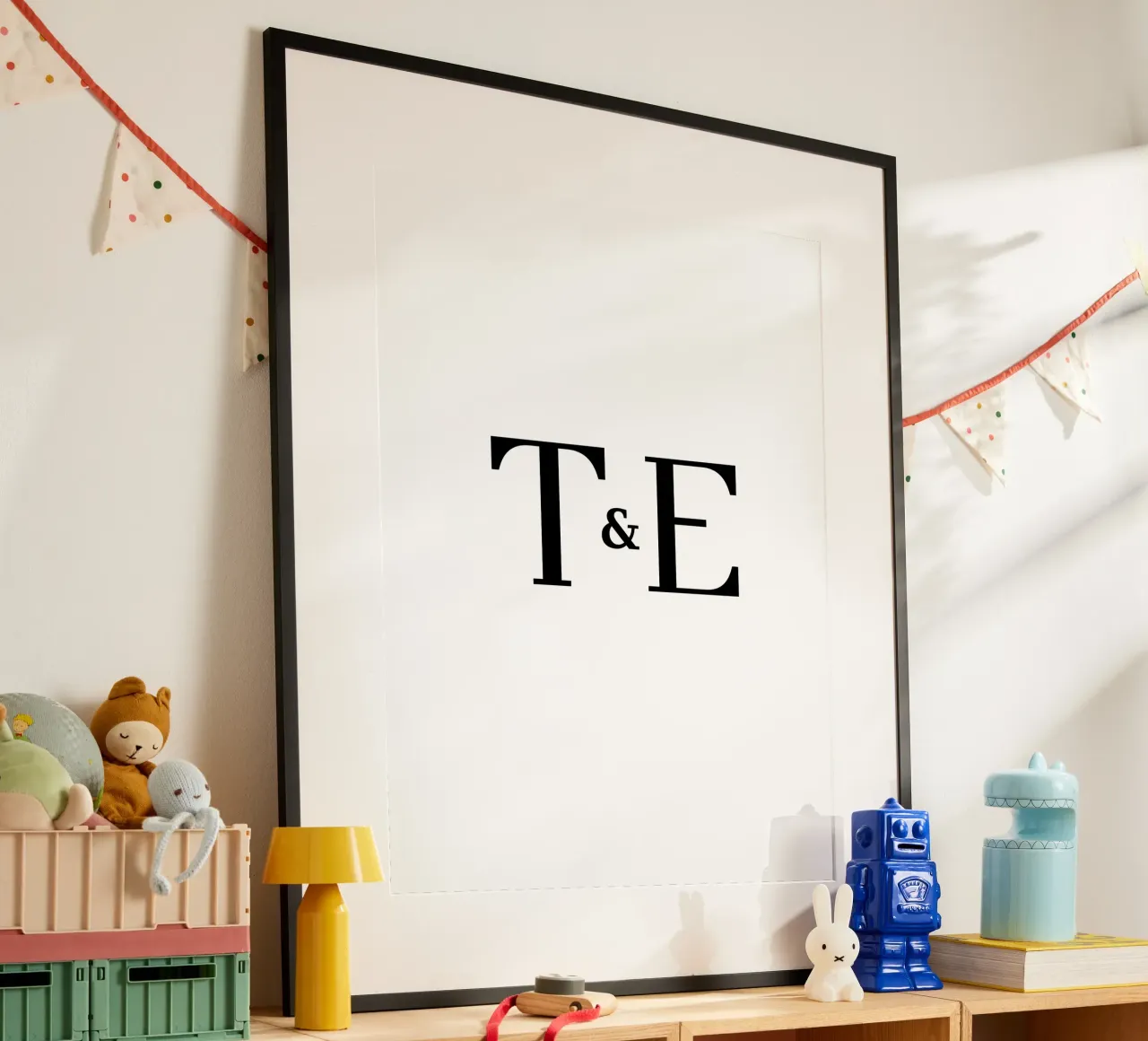 Lettera T & E design | Regalo moderno per le coppie carta hahnemühle da StrindesignStudio