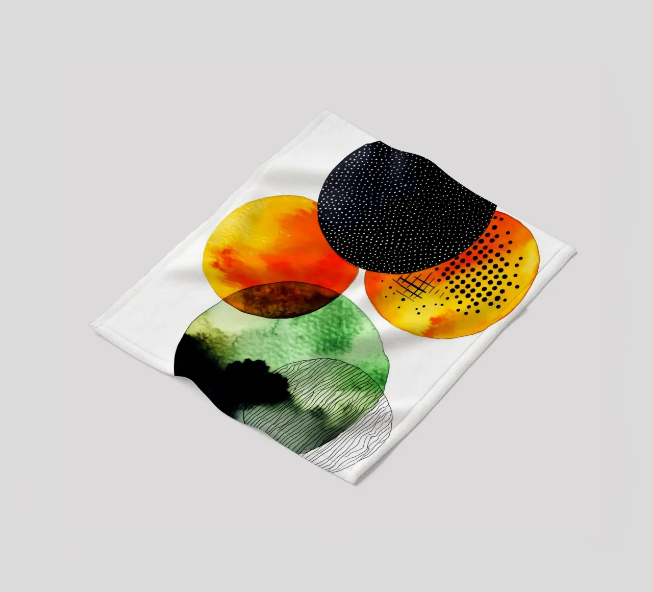 Abstraction no 17 fleece blanket by Justyna Jaszke JBJart