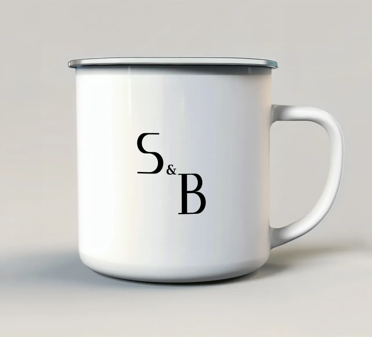 Lettera S & B design | idea regalo per coppie e amici tazza in smalto da StrindesignStudio