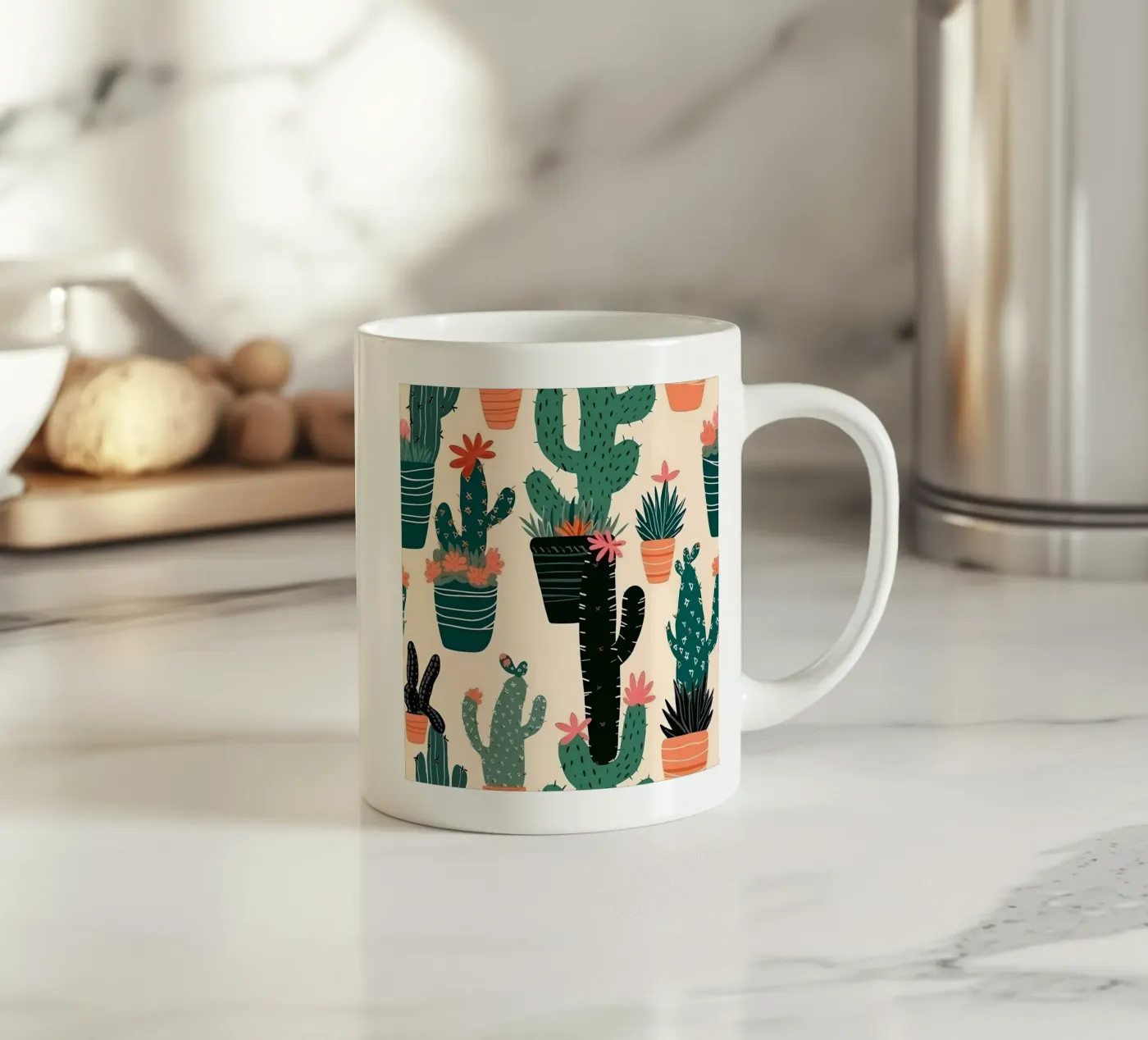 Cacti Zone ceramic mug by George Griefy