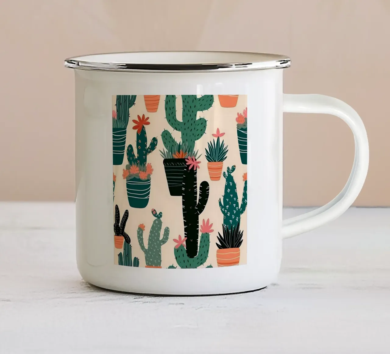 Cacti Zone tazza in smalto da George Griefy