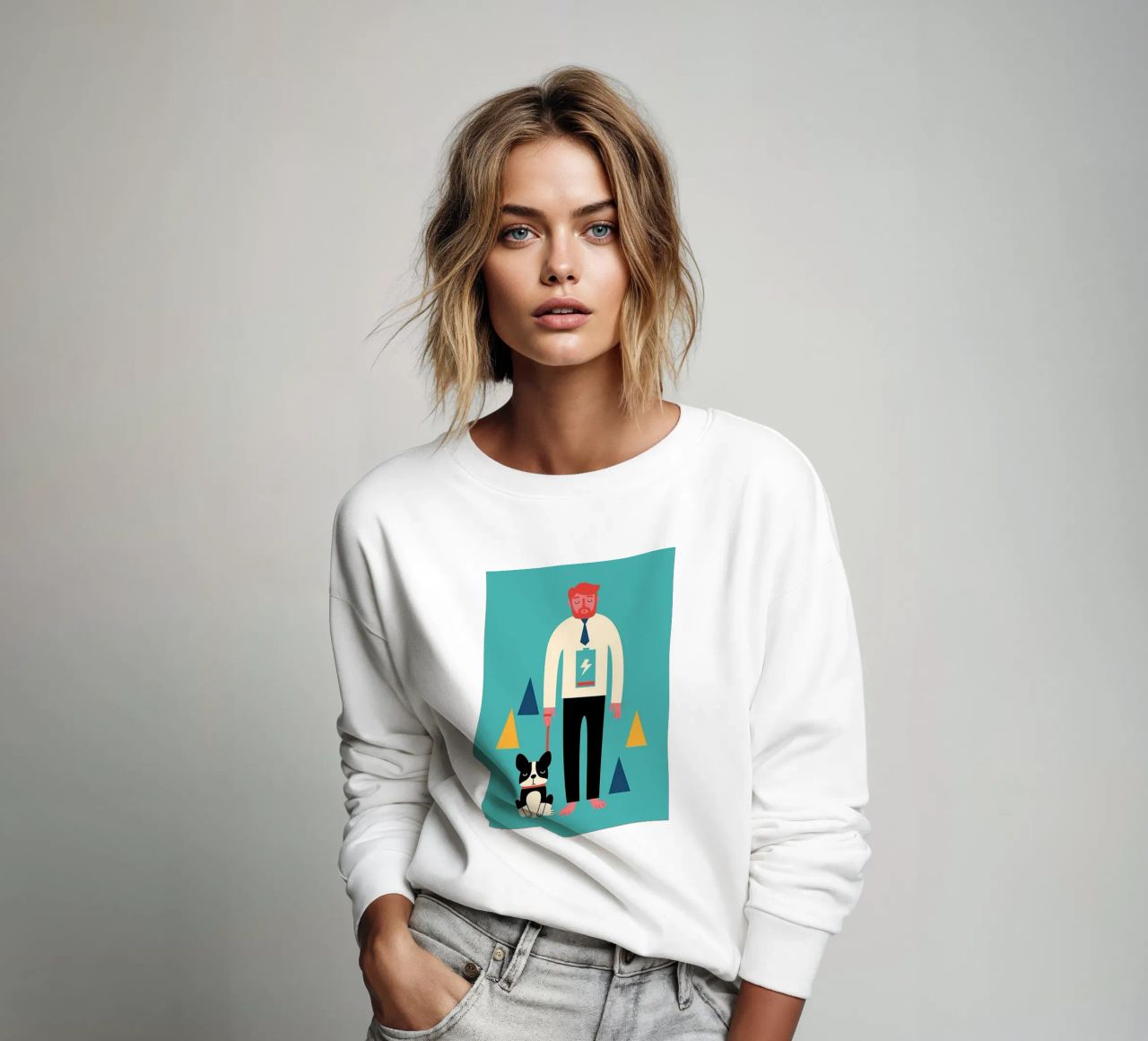 chien attaché avec une corde pieds nus sweat de westface store