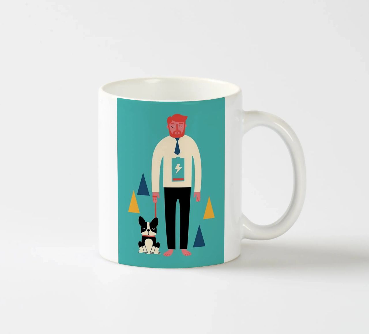 chien attaché avec une corde pieds nus mug en céramique de westface store