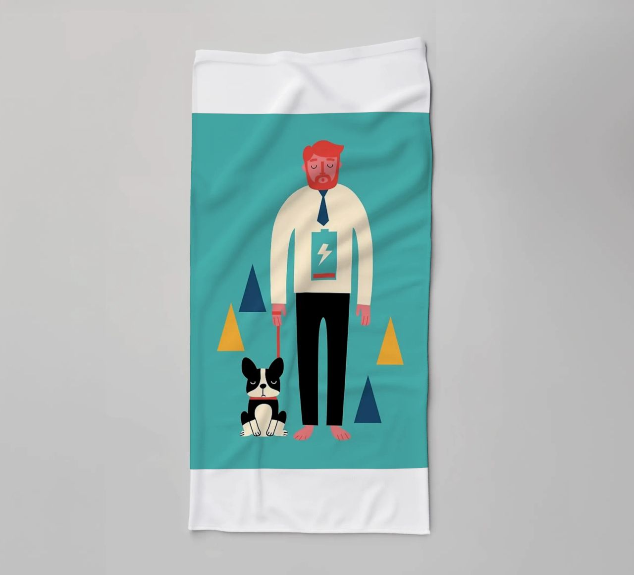 chien attaché avec une corde pieds nus serviette de bain de westface store