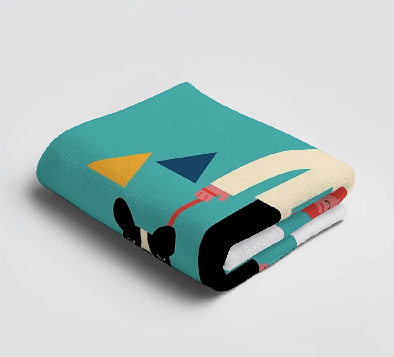 chien attaché avec une corde pieds nus serviette de bain de westface store