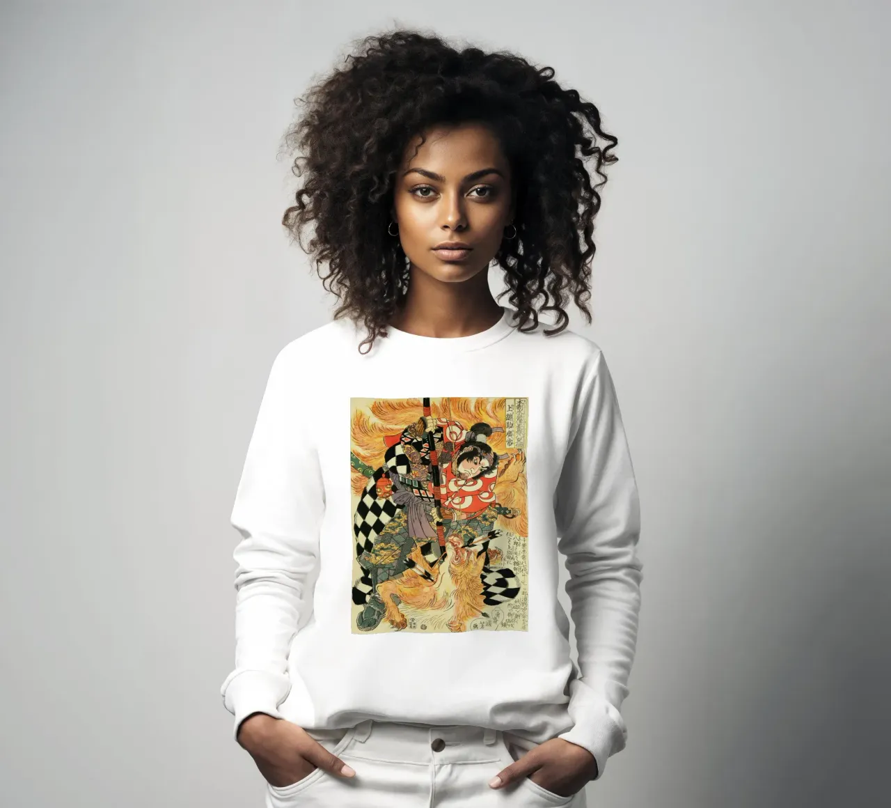 Samouraï chassant un renard mythique - Ukiyo-e japonais d'époque sweat de Masterpieces Of Japanese Art