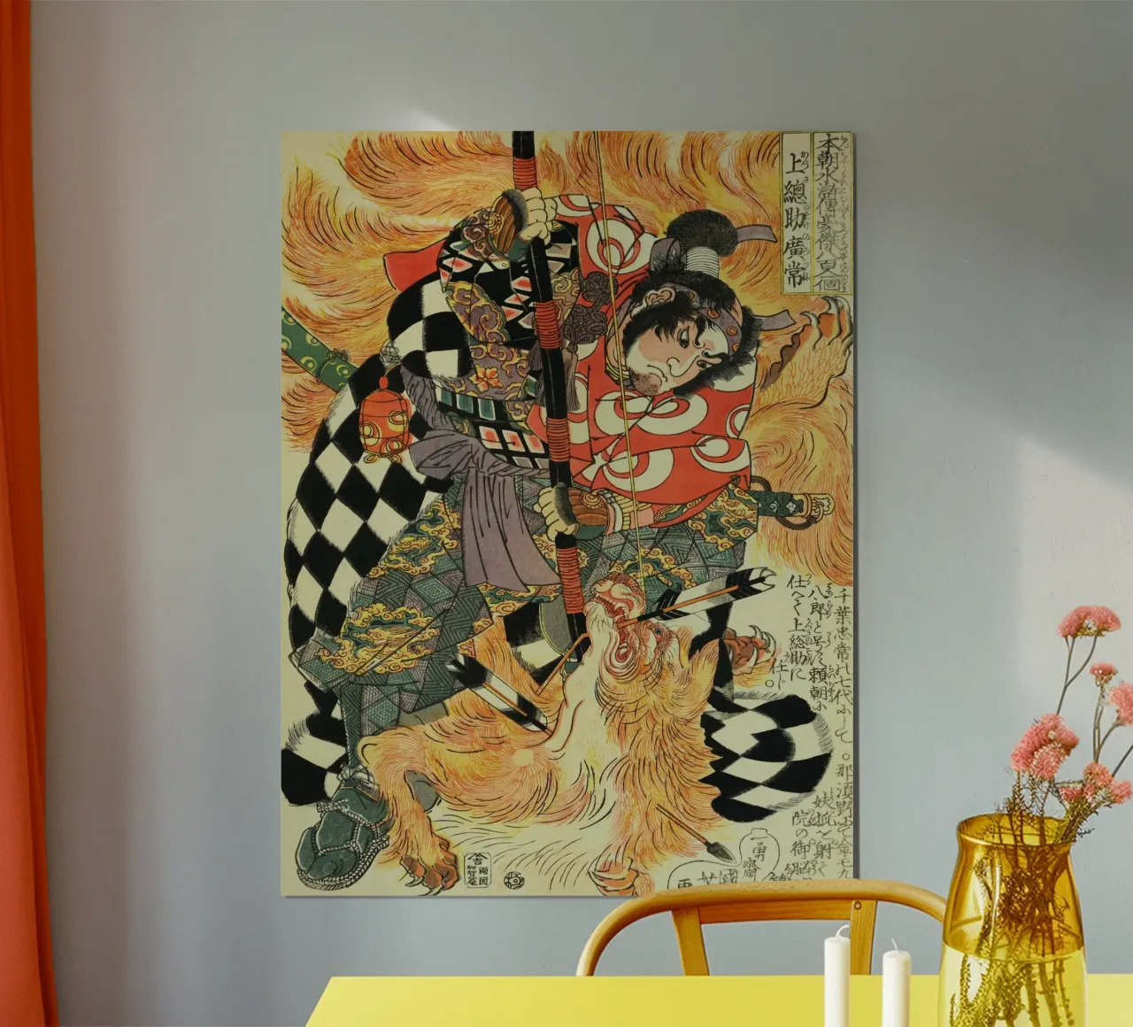 Samurai Hunting Mythical Fox - Vintage Japanese ukiyo-e hahnemühle by Masterpieces Of Japanese Art