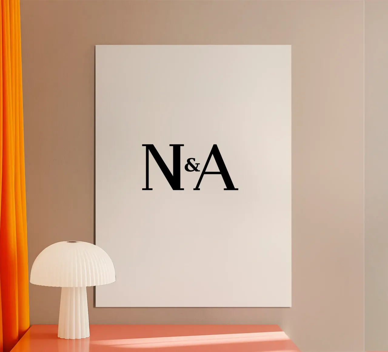 N & A letter design | Modern gift for couples poster with aluminum frame by StrindesignStudio
