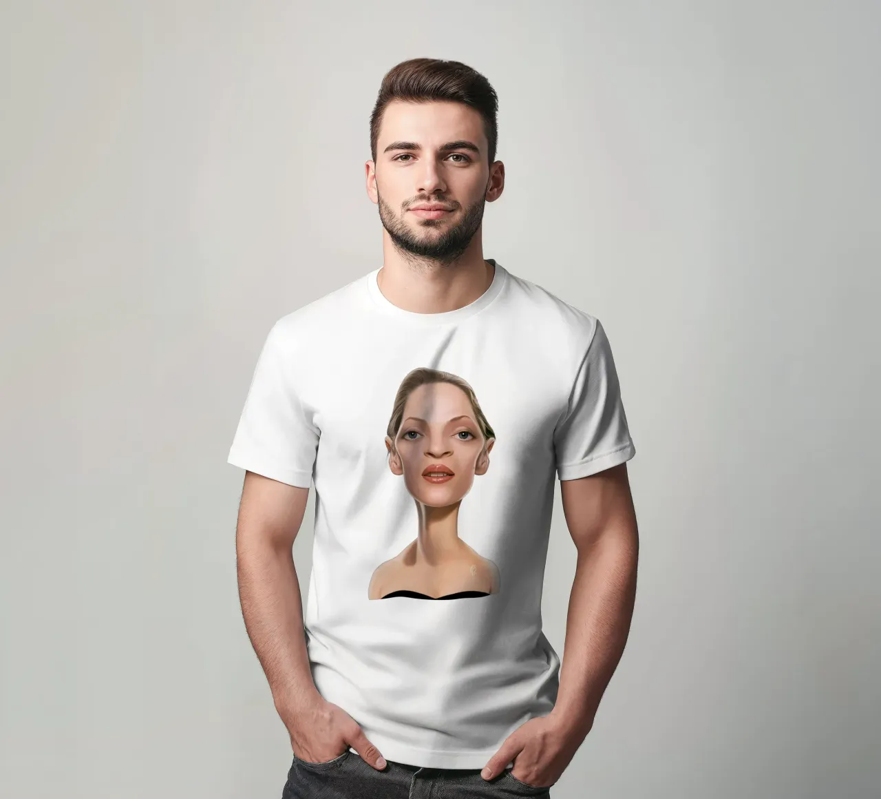 Uma Thurman t-shirt by Rob Art | Illustration
