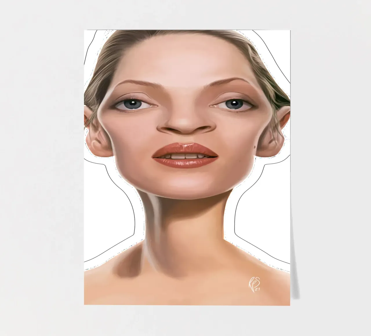 Uma Thurman sticker sheet by Rob Art | Illustration