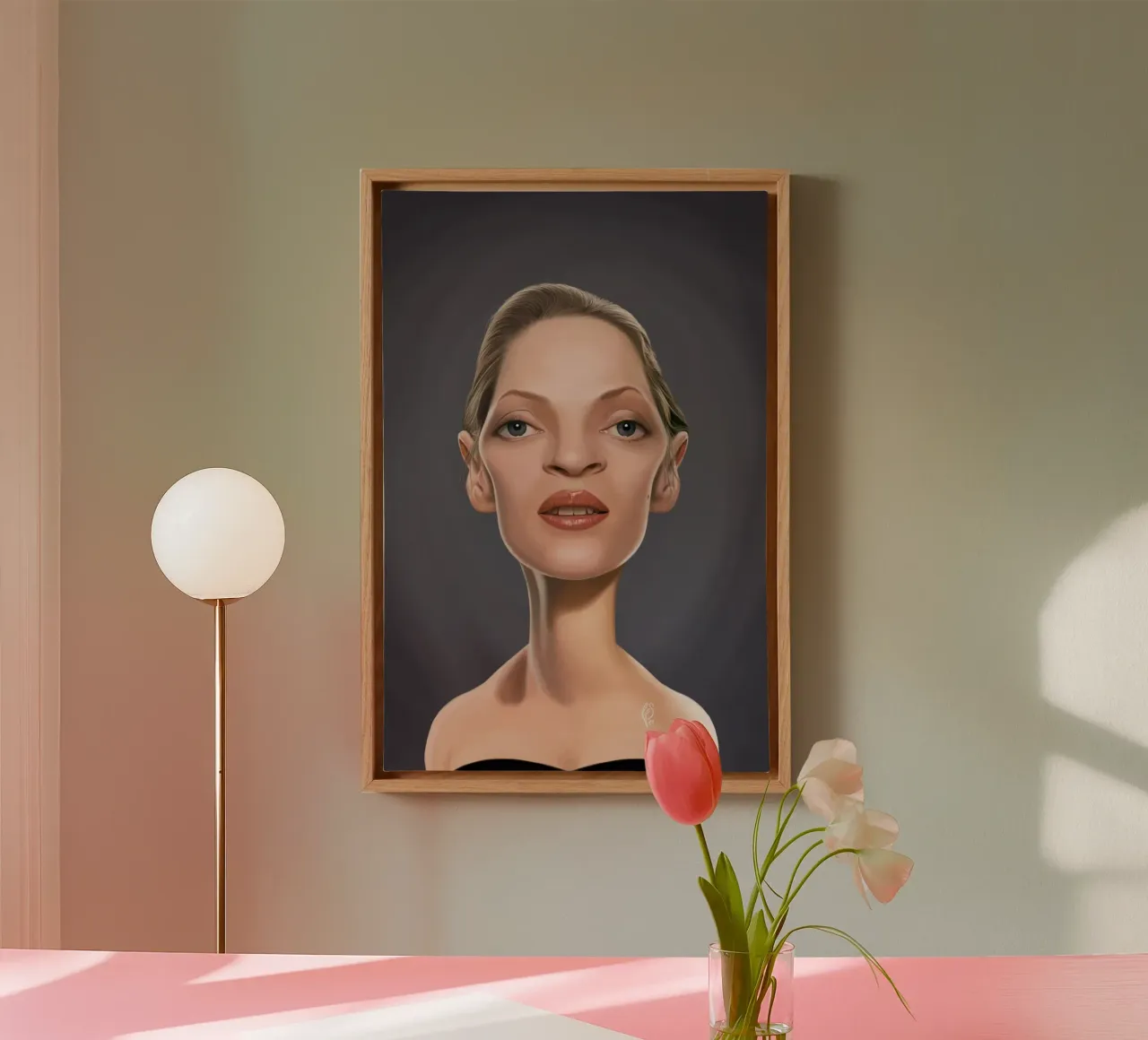 Uma Thurman canvas by Rob Art | Illustration