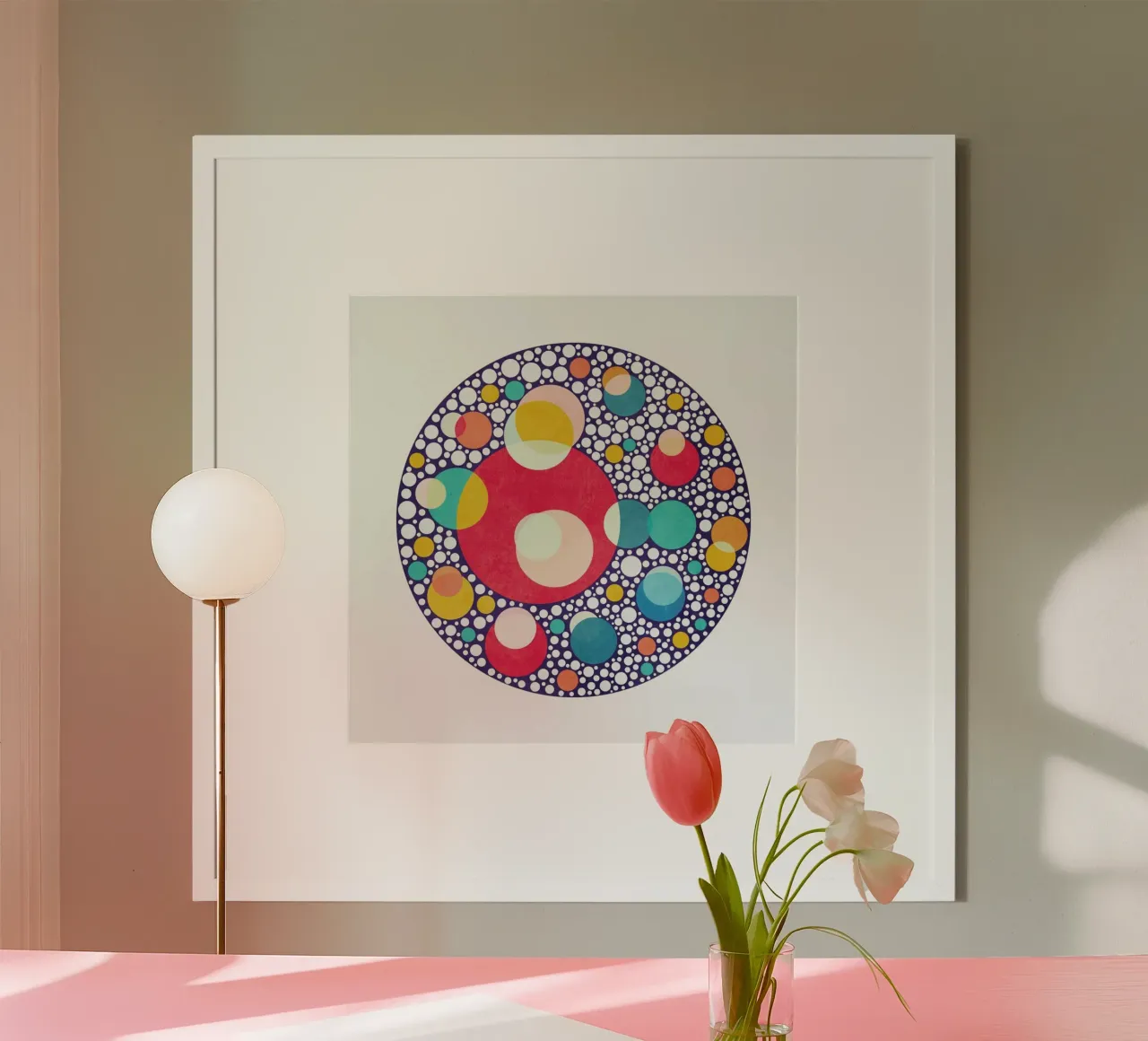 Dancing Colors poster con telaio in plastica da lovely lines