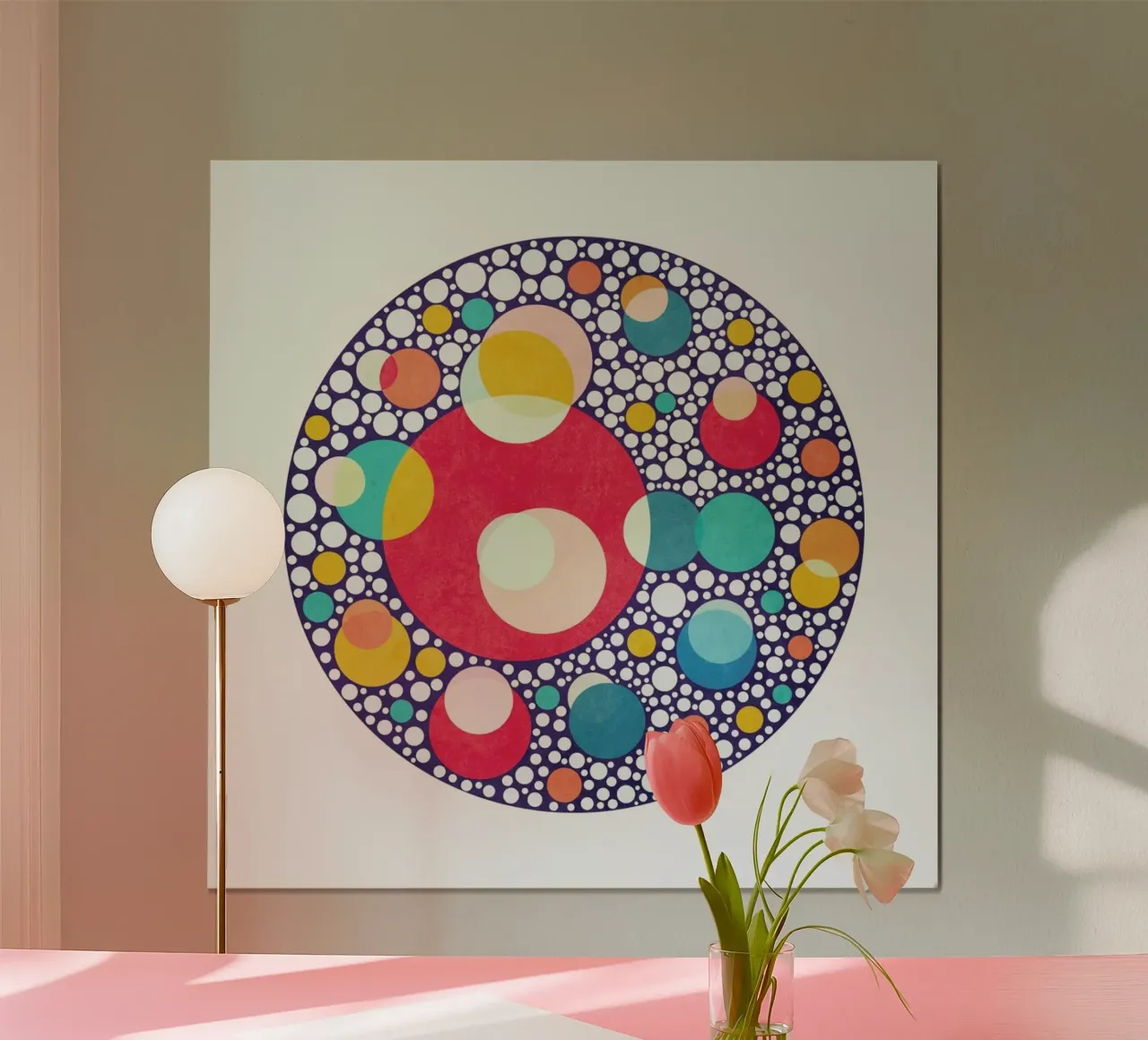 Dancing Colors poster con telaio in plastica da lovely lines