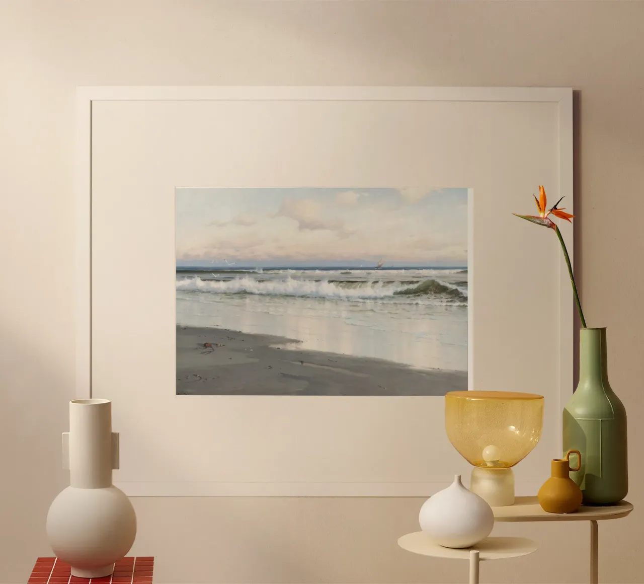 Ocean Waves Beach Art Print - Kustlandschap schilderij poster van ClubArt